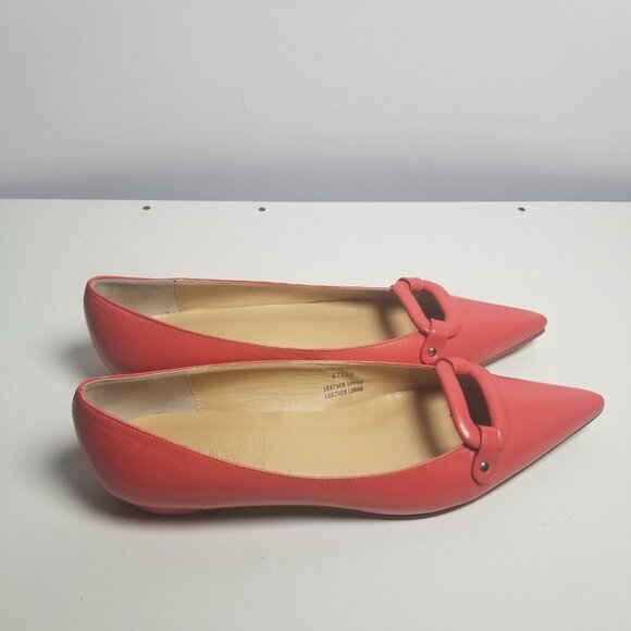 J. Crew Women's Coral Leather Croquette Flats Sz 8 - Picture 2 of 10
